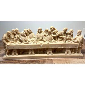 The Last Supper Sculpture Alabaster Jesus Disciples Made in Italy